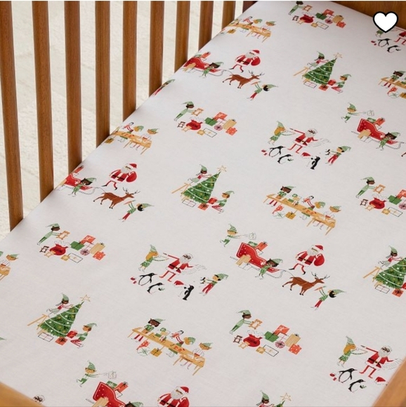 ❤️BUY 2 GET 1 FREE Santa's Workshop Crib Fitted Sheet, Retail Price $45.00US - Picture 2 of 10